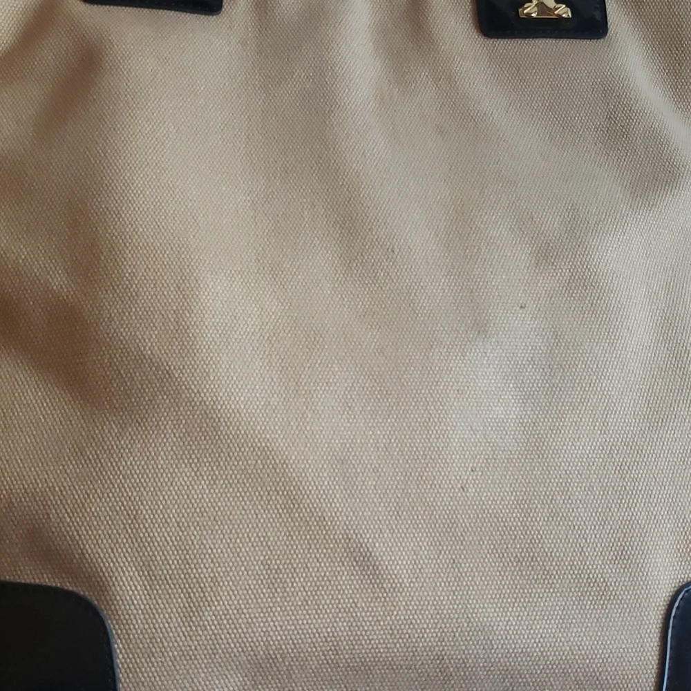 Tory Burch canvas and patent leather tote large bag